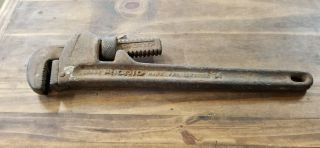 Vintage Ridgid Heavy Duty 14 " Pipe Wrench Usa