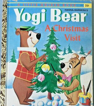 Little Golden Book - Yogi Bear A Christmas Visit - 433 - 1961 - A Edition 1st - Vintage
