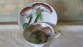 Vintage China Floral Tea Cup And Saucer By Trimont,  Occupied Japan