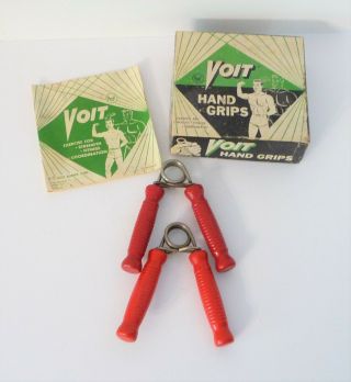 Voit Hand Grips With Box & Paperwork Vintage