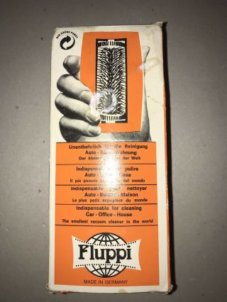 Vintage Fluppi Red Handheld Mini Vacuum - Like Sweeper Brush Made In Germany W/box