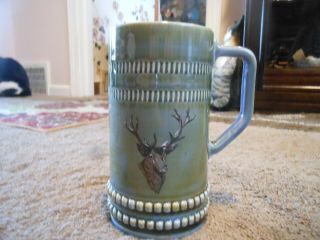 Vintage Wade Irish Pottery Tall Stein With Buck,  Really Glaze Colors