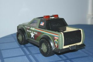 Vintage G.  I.  Joe Pickup Military Police truck 1991 Tonka Tin metal Siren 5