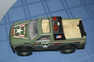 Vintage G.  I.  Joe Pickup Military Police truck 1991 Tonka Tin metal Siren 7