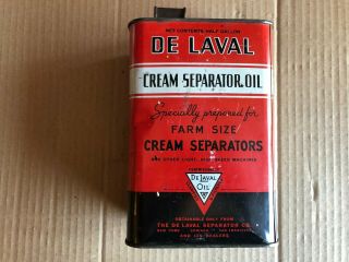 Vintage Gallon Size De Laval Cream Separator Oil Can Tin Delaval