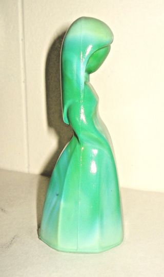 Vintage Usa Green Slag Glass Girl Figurine Look