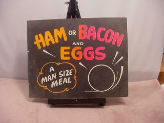 Vintage Retro Diner Restaurant Wall Sign (ham Or Bacon And Eggs)
