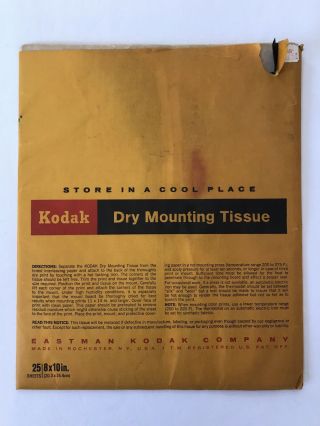 Vintage Kodak Dry Mounting Tissue Paper 8 X 10 In.