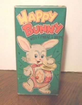 Vintage,  Happy Bunny W/ Cymbal & Drum Wind - Up Toy,  Box Only,  Made Japan