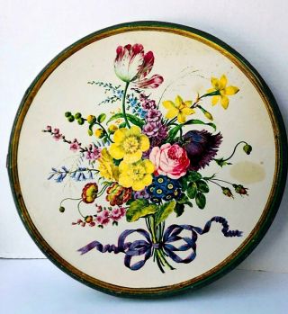 Vintage 1965 Springbok Circular Round Jigsaw Puzzle Bouquet Of Flower Louis Xvi