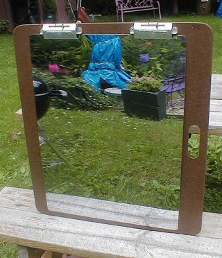 Vintage " National " Bear - Of - A - Clip Carry Board & Mirror Sided Metal Sheet