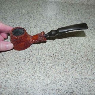 01698 Vintage Flat Bottom Burl Briar Freehand Hand Smoking Smoke Pipe Old