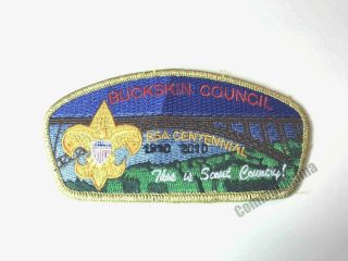 Vtg Bsa Centennial Buckskin Council Boy Scouts Sew Iron On Embroidered Patch