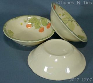 3 Vintage Franciscan Strawberry Fair Coupe Soup or Cereal Bowls USA Made (FF) 2