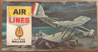 Air Lines Western Wallace Model Plane Kit 7903 Vintage 1/72 Scale