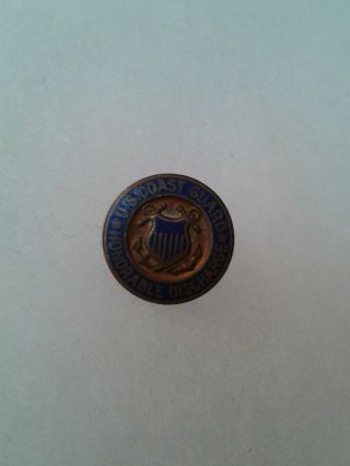 Vintage Wwii Us Coast Guard Honorable Discharge,  Lapel Pin Veteran