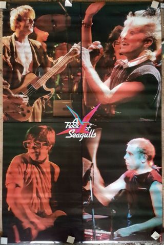 Flock Of Seagulls 1982 Poster Approx 25 1/2 " X36 " Vintage 80 