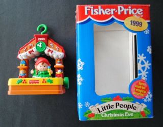 Vintage 1999 Fisher Price Little People Christmas Eve Elf Workshop Ornament