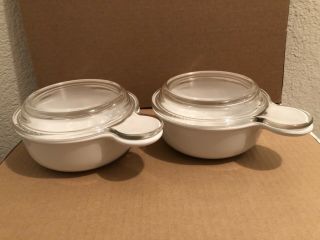 2 Vintage Corning Ware Grab It Bowls W Glass Lids - P 150 B