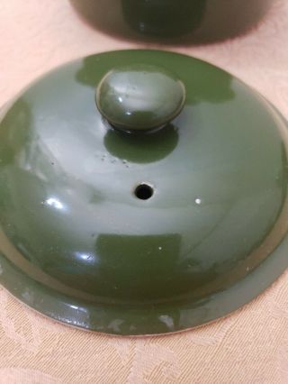 Vintage HALL POTTERY Green Covered Casserole Dish 65 4