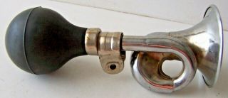 Vintage Snail Bike Horn 7 " Long Retro Old Rubber Squeeze Bicycle Bugle Horn