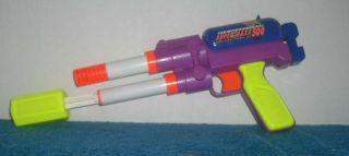 Vintage Larami Air Pressure Maxx 500 Foam Dart Shooter - Bright Neon Color