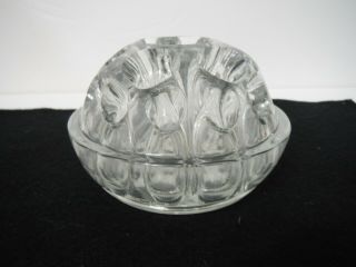 Vintage Clear Glass Flower Arranging Frog Home Decor Collectible 19 Hole Domed