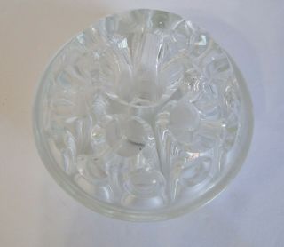 Vintage Clear Glass Flower Arranging Frog Home Decor Collectible 19 Hole domed 4