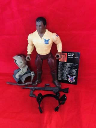 Vintage Rambo Eddie Hayes Figure With Accessories And Bio Card Coleco 1980’s