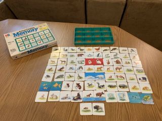 Vintage Milton Bradley Games - Animal Families Memory Game,  Smoke