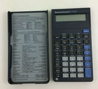 Ti 35x Pocket Calculator Texas Instrument With Reference Card Vintage 1990