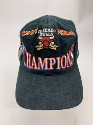 Sbn Vintage 1997 Chicago Bulls Hat Cap Nba Champions Logo Athletic Snapback