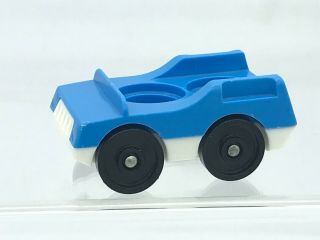 Vintage Fisher Price Little People Blue Car Two Seater Mcdonald 