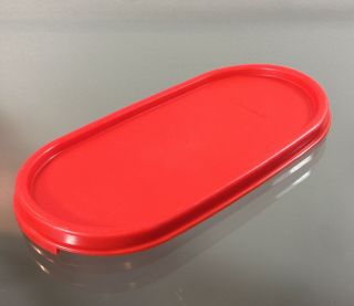 Vintage Tupperware Modular Mates Replacement Lid Only Oval 1616 Fiesta Red