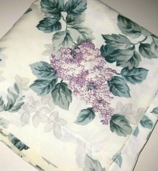 Vintage Purple Lilac Floral Full Size Flat Bed Sheet Made In Usa By Springs