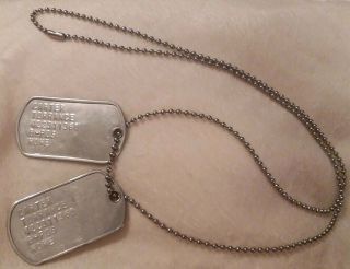 Vintage Military Dog Tags Unknown War Era 2 Tags With Chain Torrance Carter