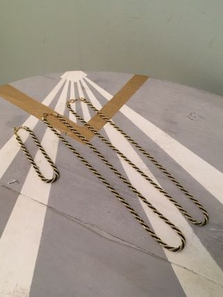 1980s Vintage Black And Gold Double Necklace And Bracelet Set