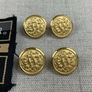 Haggar Vintage H Monogram Buttons Set of 8 Gold Brass Jacket Blazer Replacement 3