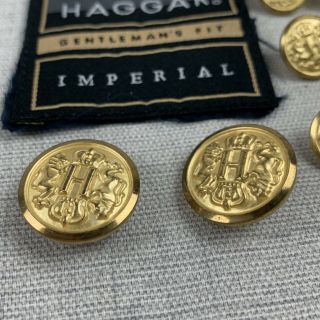 Haggar Vintage H Monogram Buttons Set of 8 Gold Brass Jacket Blazer Replacement 5