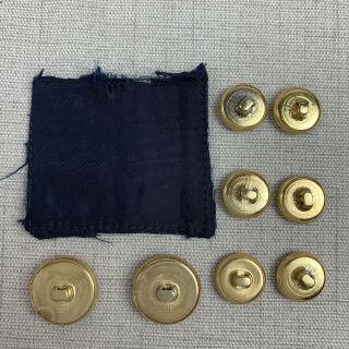 Haggar Vintage H Monogram Buttons Set of 8 Gold Brass Jacket Blazer Replacement 6