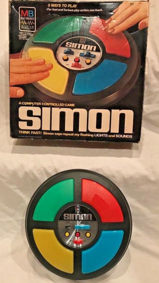 Vintage 1978 Milton Bradley Simon Memory Electronic Game 4850 See Video