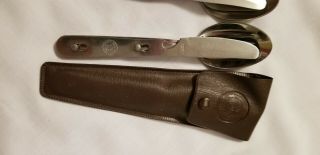 Vintage Imperial Boy Scout Bsa Utensil Set Fork Knife Spoon In Dark Case