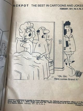 Jackpot Cartoons and Jokes Paperback Book 1971 issue V 6 adult humor vintage 2