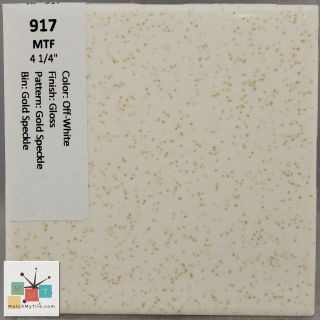 Mmt - 917 Vintage Ceramic Mtf Tile Off - White Glossy Gold Speckled
