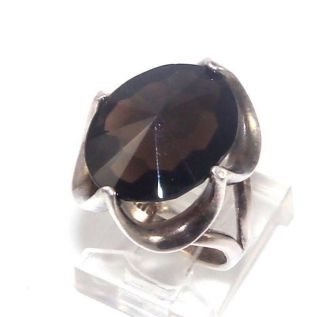 Vintage Sterling Silver Black Stone Ring Size 5.  5 Ldg9