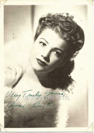 Anne Baxter Vintage Hollywood Fan Photo Signed ?