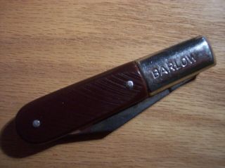 Vintage Barlow 2 Blade Folder Folding Pocket Knife With Case