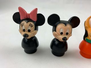 Vintage Fisher Price Little People Mickey Mouse Minnie Pluto Set of 5 (FP 38) 2
