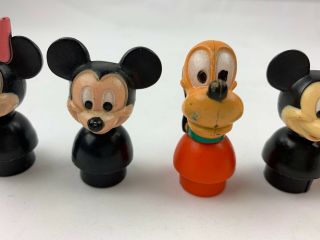 Vintage Fisher Price Little People Mickey Mouse Minnie Pluto Set of 5 (FP 38) 3