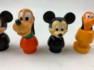 Vintage Fisher Price Little People Mickey Mouse Minnie Pluto Set of 5 (FP 38) 4